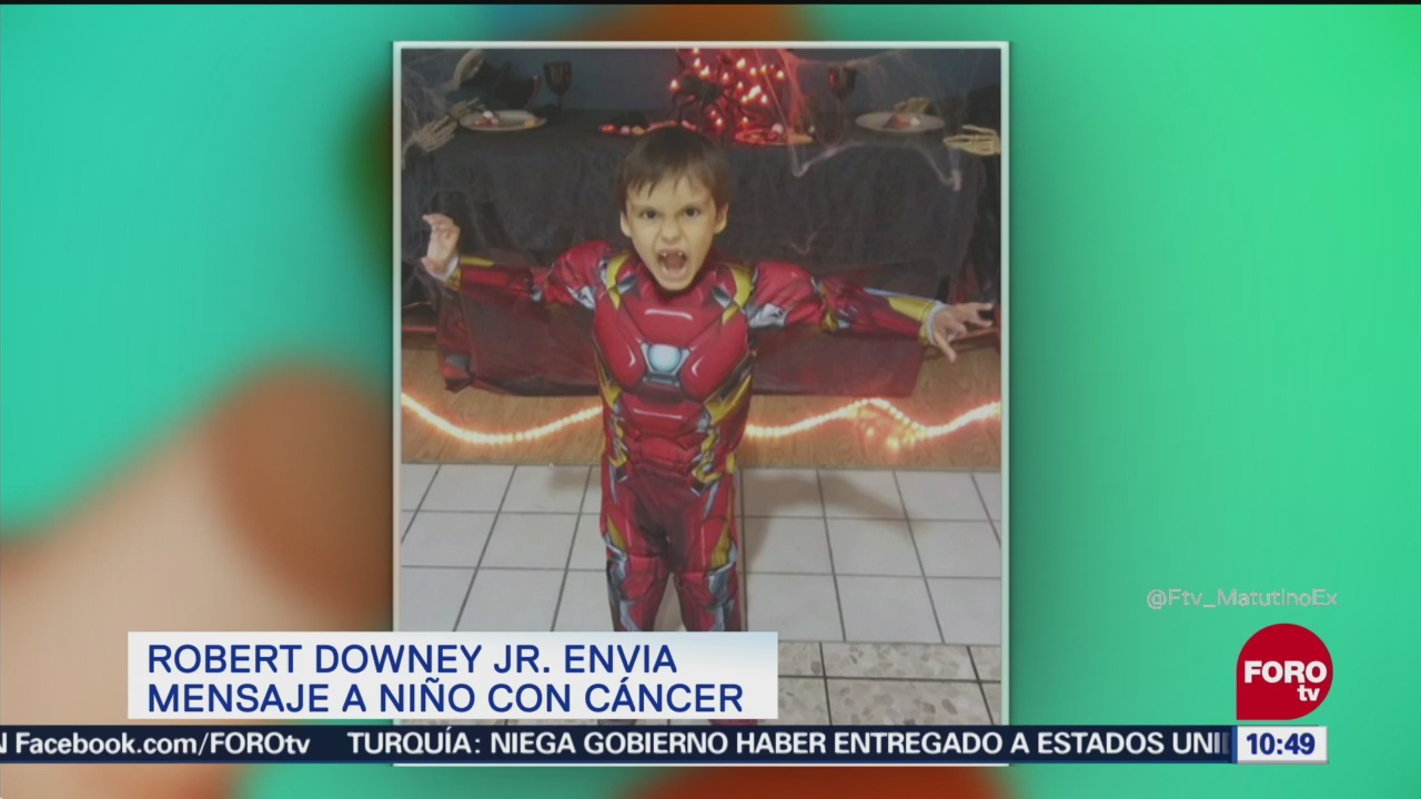 Robert Downey Jr. envía mensaje a niño con cáncer