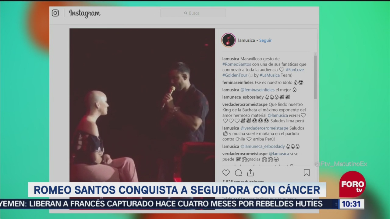 Romeo Santos conquista a seguidora con cáncer