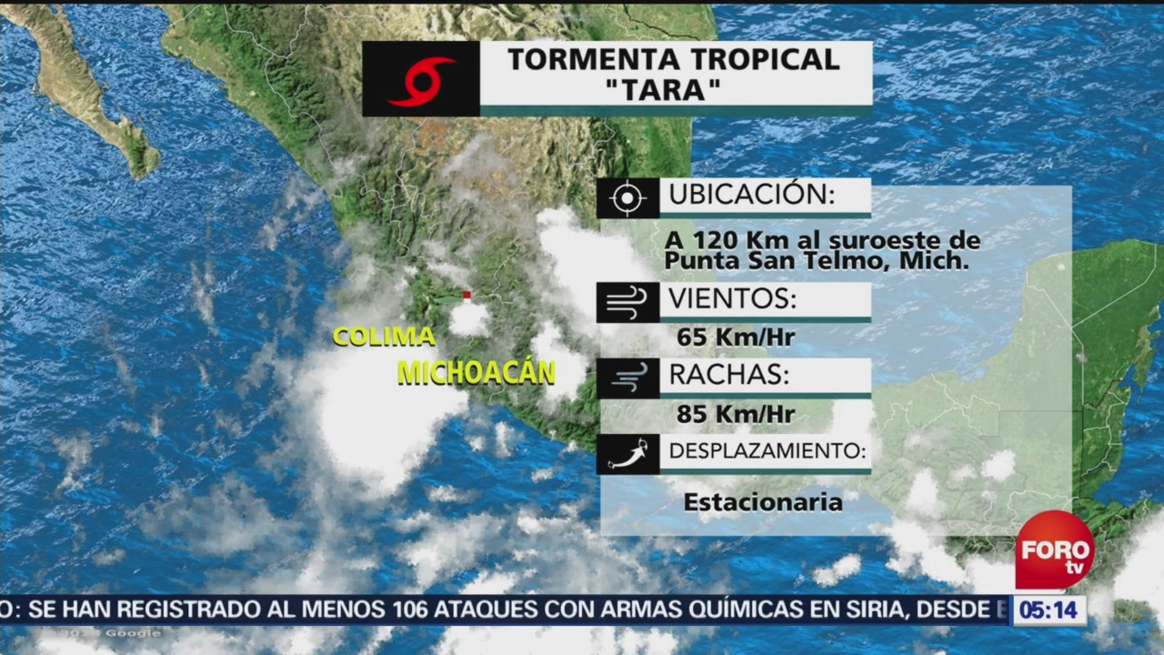 Se forma la tormenta tropical ‘tara’ frente a Colima y Michoacán
