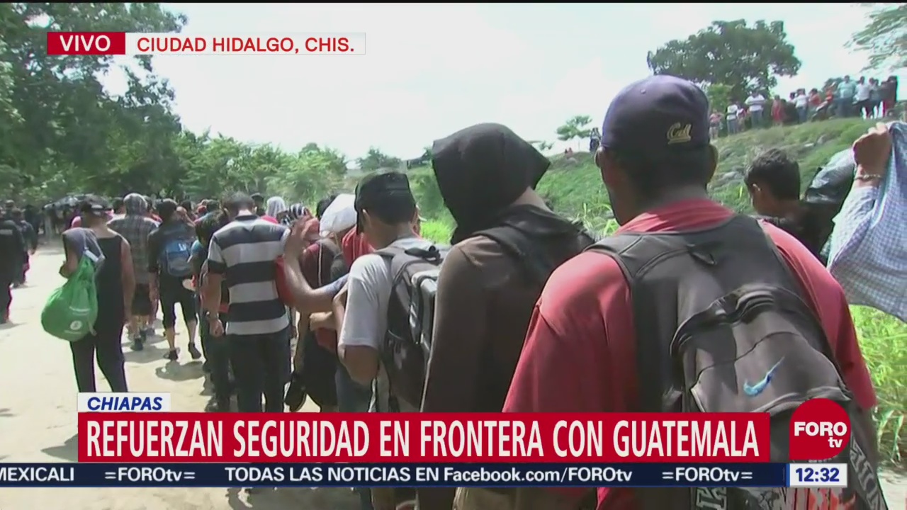 Segunda caravana de migrantes ingresa a Ciudad Hidalgo, Chiapas