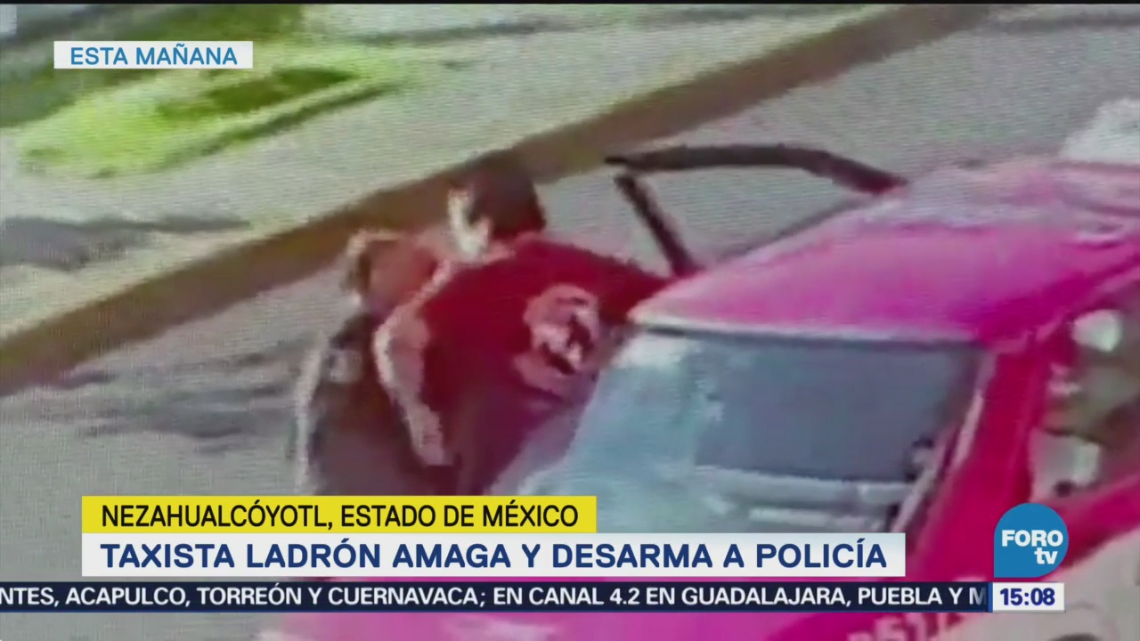 Taxista de la CDMX desarma y amaga a policía del Estado de México