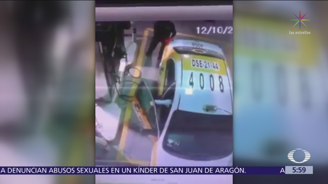 Taxista huye de gasolinera sin pagar carga de combustible