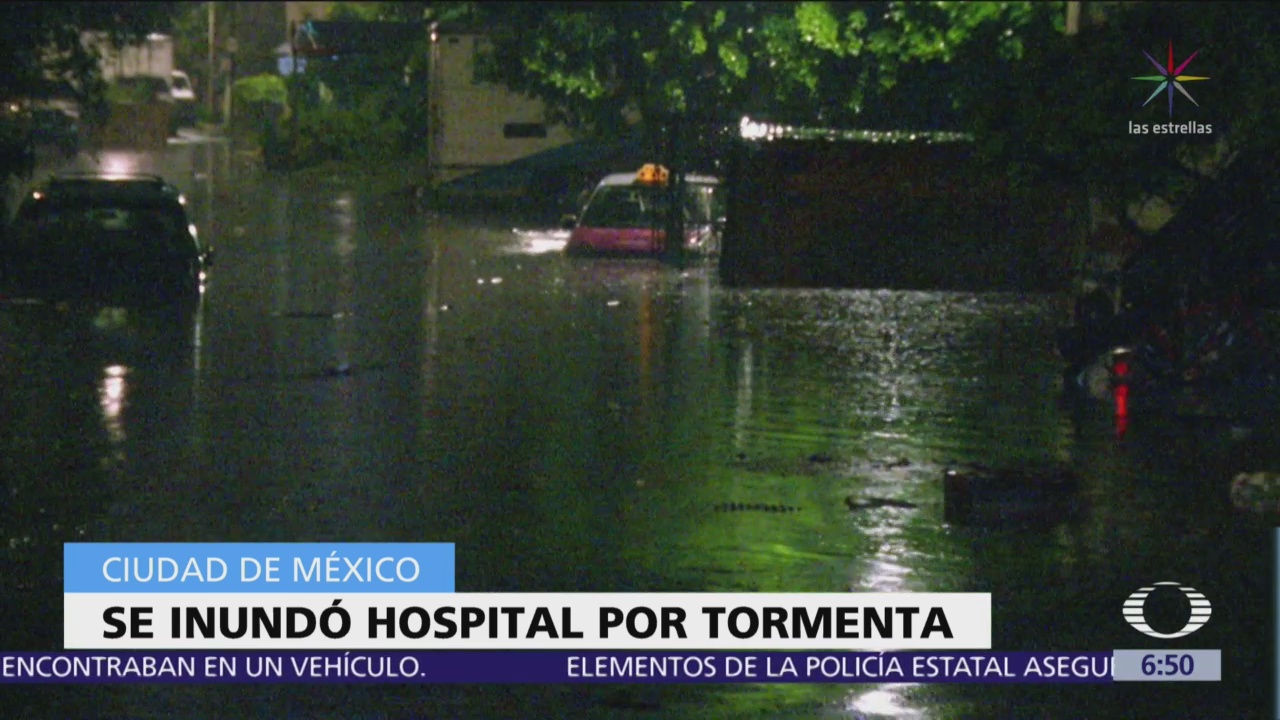 Tormenta deja inundación en Hospital de Ticomán