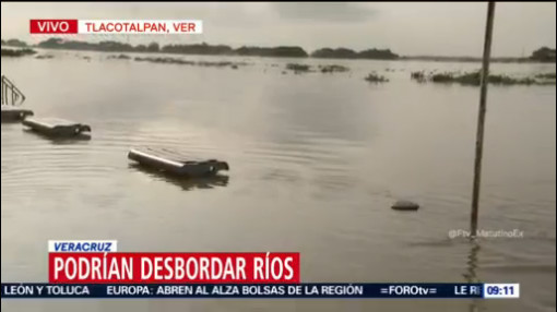 Tormenta tropical podría desbordar ríos en Veracruz