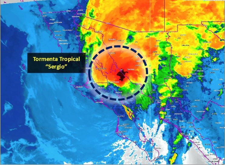 Depresión tropical ‘Sergio’ avanza sobre el Golfo de California; impacta en Sonora