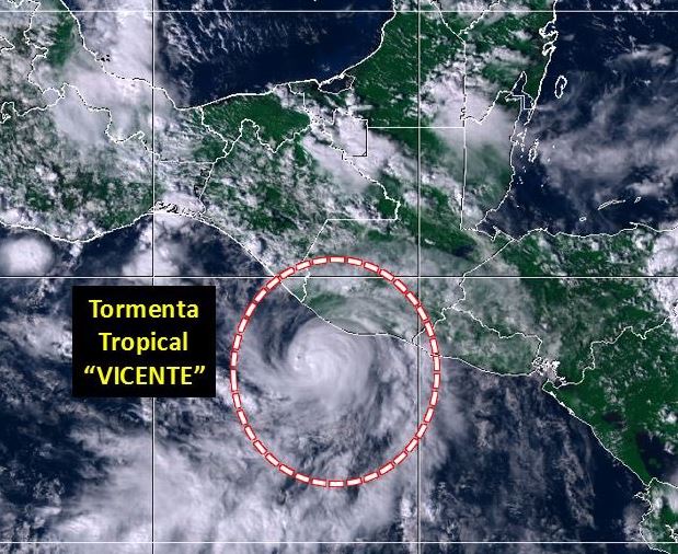 tormenta tropical vicente baja presion afectan costas guerrero