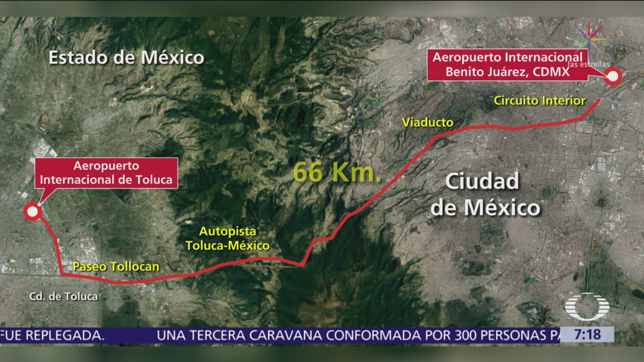 Traslado del aeropuerto de Toluca al aeropuerto internacional 'Benito Juárez' en CDMX