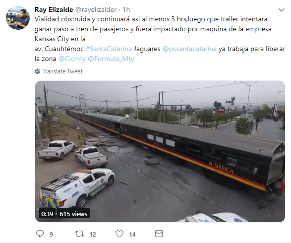 Tren embiste tráiler en Salinas Victoria, Nuevo León