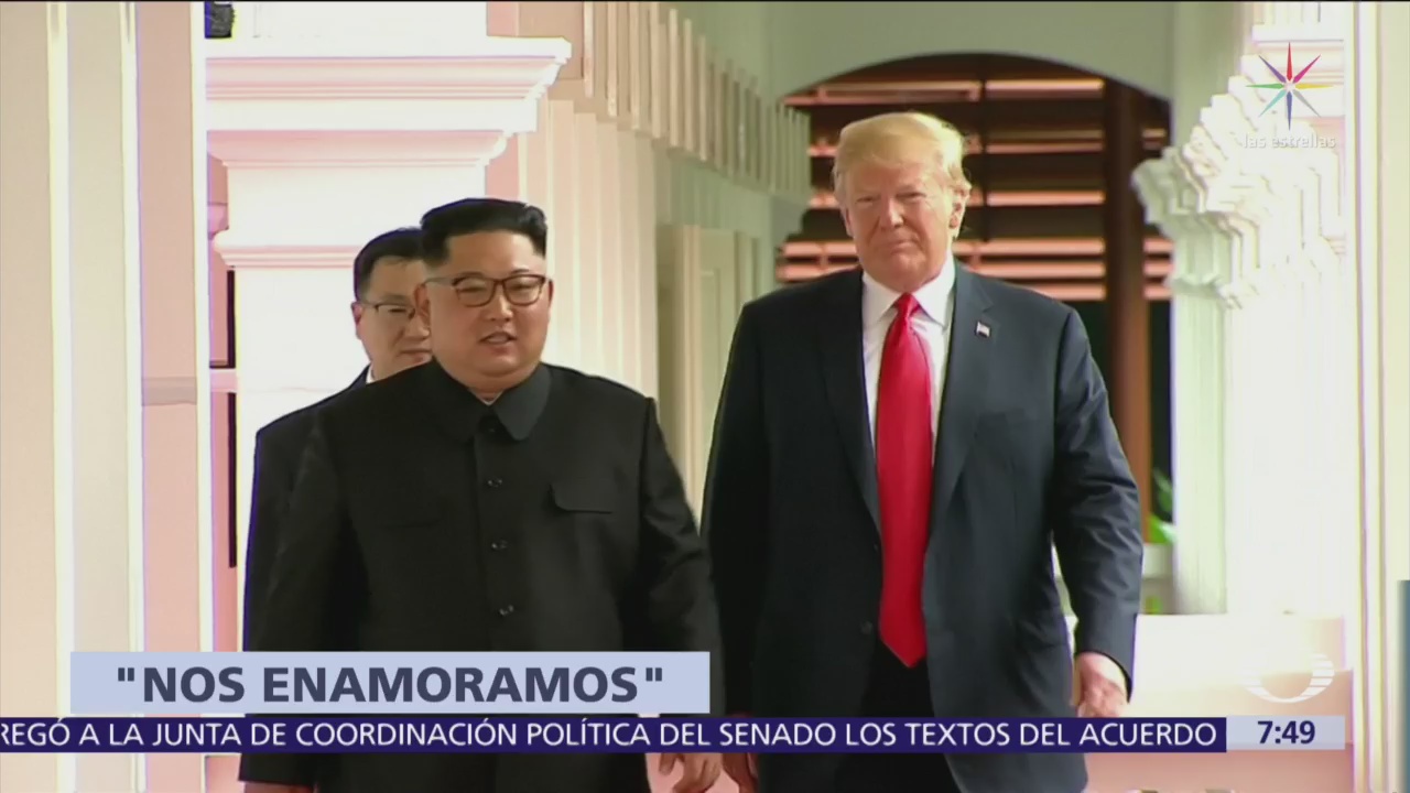 Trump dice que él y Kim Jong-un se han enamorado