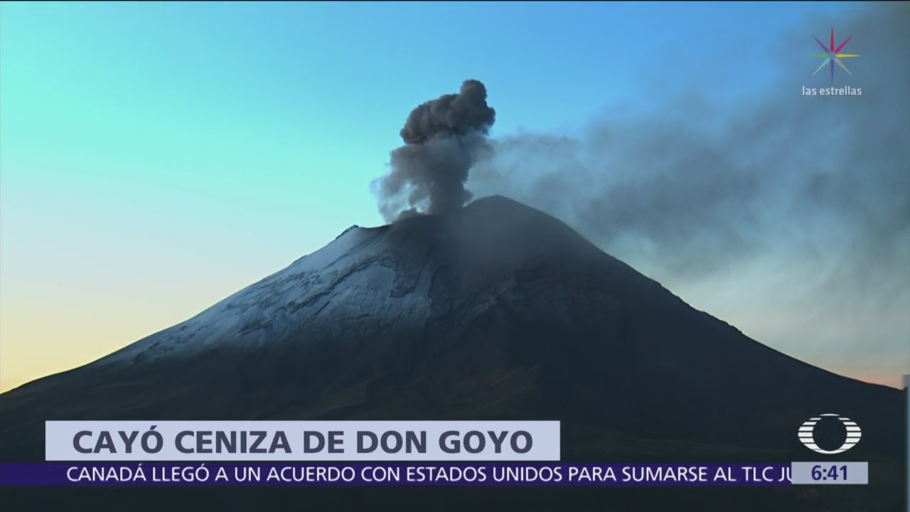 Volcán Popocatépetl emite exhalación de 1.2 kilómetros