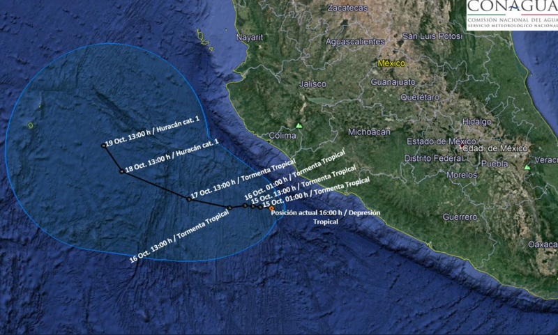 Depresión tropical provocará tormentas en Michoacán y Colima