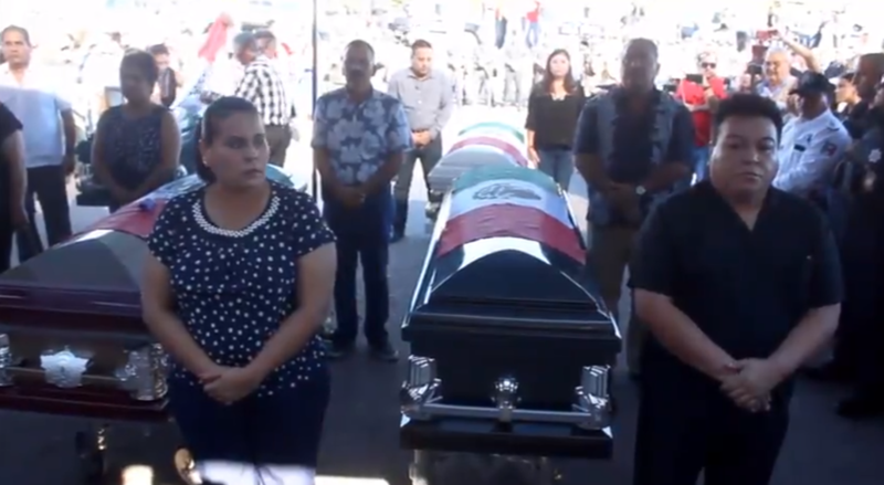 Despiden con misa a policías emboscados en Guaymas, Sonora