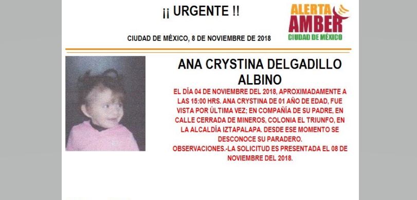 Alerta Amber: Ayuda a localizar a Ana Crystina Delgadillo Albino