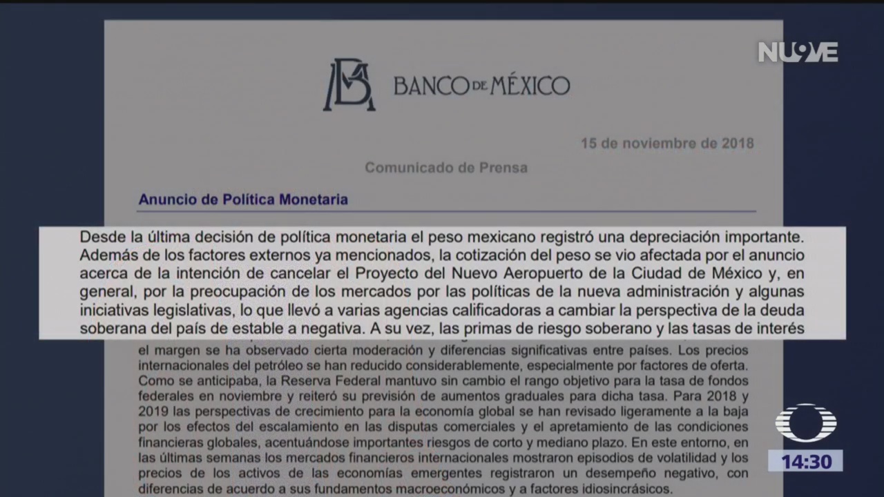 Banco de México aumenta tasa de interés interbancaria