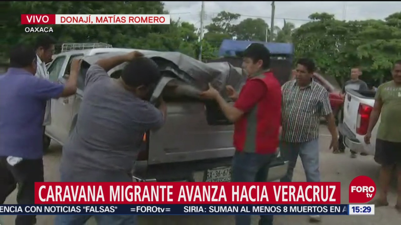 Caravana migrante avanza hacia Veracruz