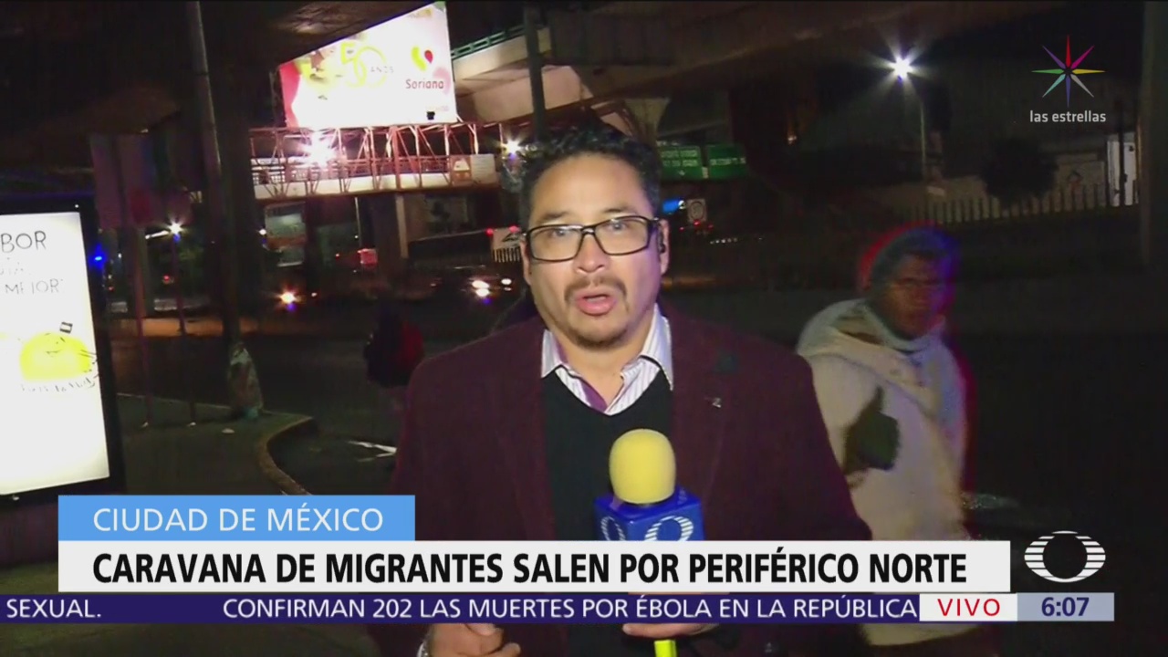 Caravana migrante avanza sobre Periférico Norte hacia Querétaro