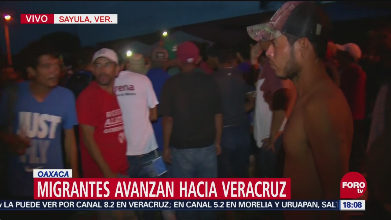 Caravana migrante pernocta en Veracruz