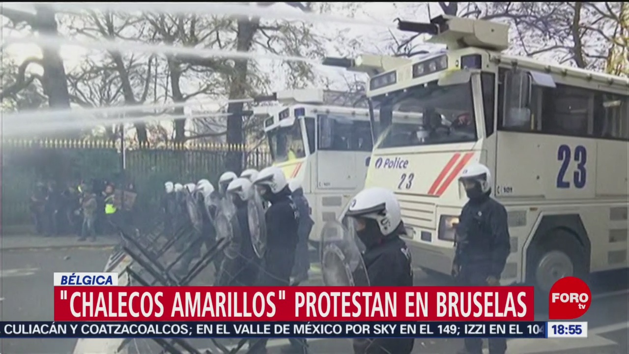 ‘Chalecos amarillos’ protestan en Bélgica por alza de impuestos
