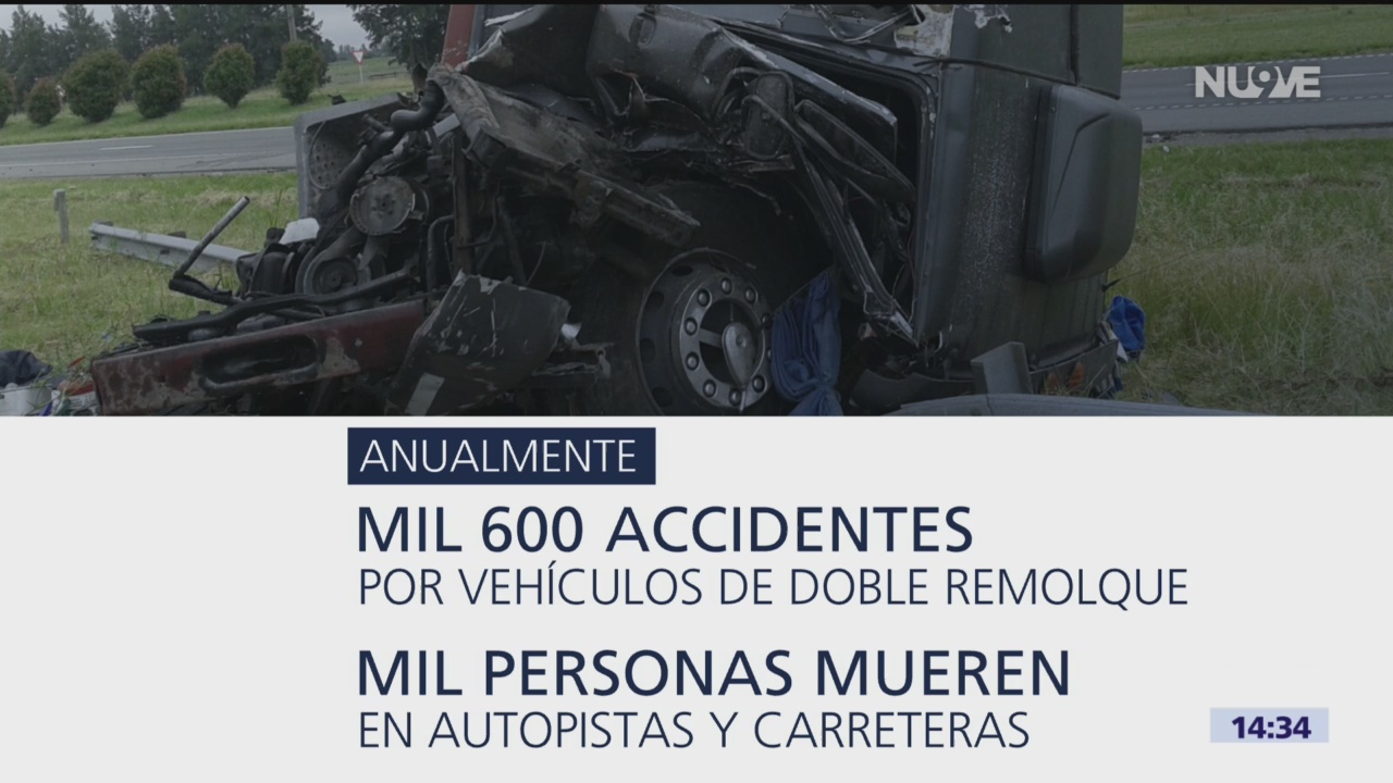 Cifras rojas de accidentes provocados por vehículos de doble remolque en México