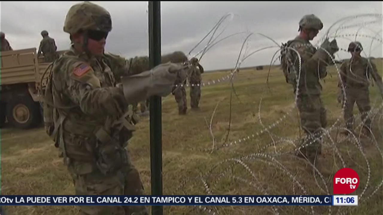 Colocan alambre de púas en frontera de Texas con México
