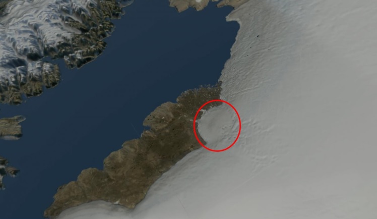 Descubren bajo el hielo de Groenlandia uno de los más grandes cráteres de la Tierra esculpido por un asteroide