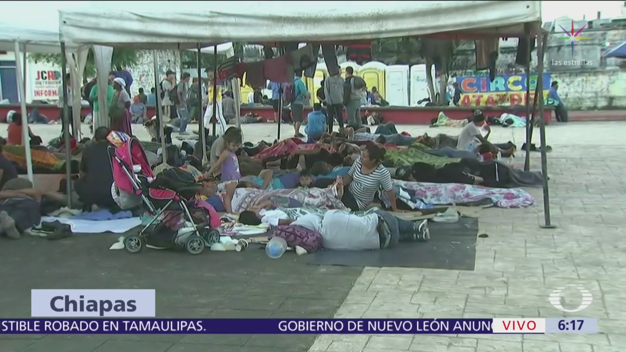 Cuarta caravana de migrantes llega a Huixtla, Chiapas