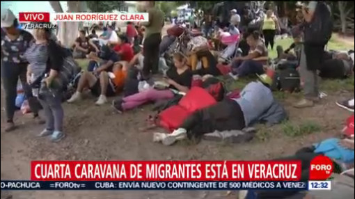 Cuarta caravana migrante descansa en Veracruz