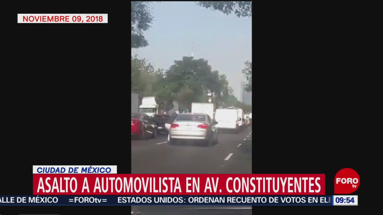 Difunden video de asaltó a automovilista en la avenida Constituyentes
