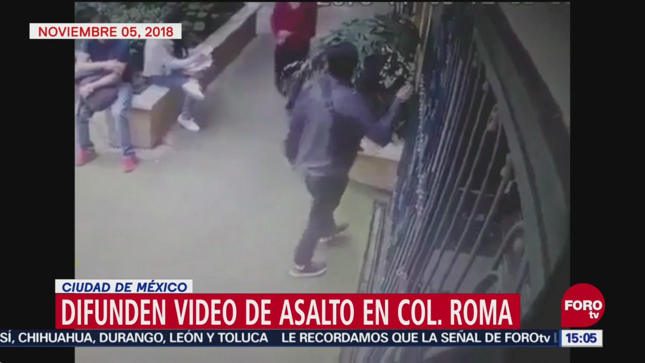 Difunden video de asalto en la colonia Roma, CDMX