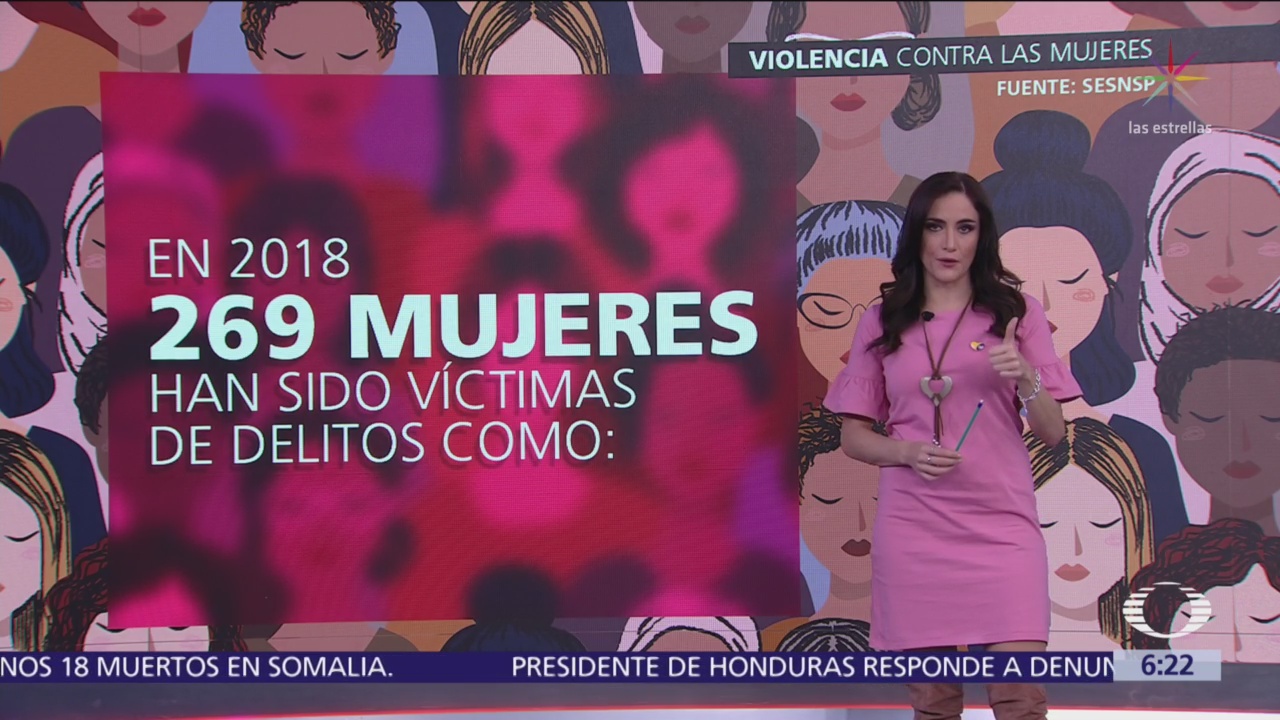En 2018, 269 mujeres han sido víctimas de delitos en México