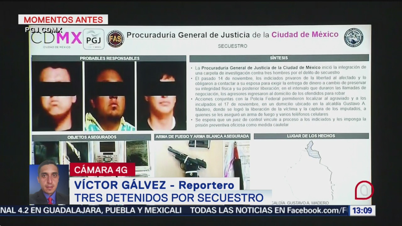 Detienen A Tres Personas Por Secuestro En La CDMX Procuraduría General De Justicia PGR Delito De Secuestro Ciudad De México