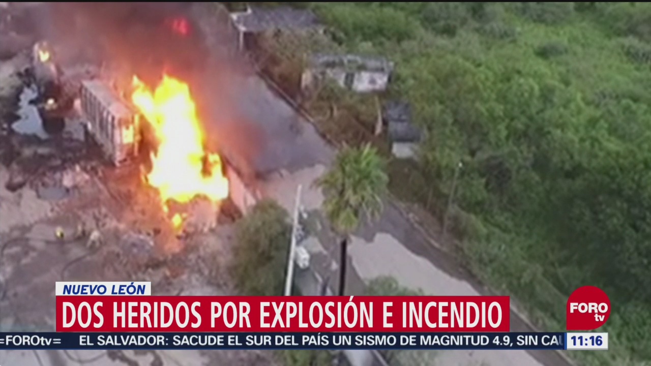 Explosión de tanques de combustible deja 2 lesionados en Guadalupe, Nuevo León
