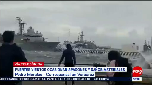 Fuertes vientos provocan apagones en Veracruz