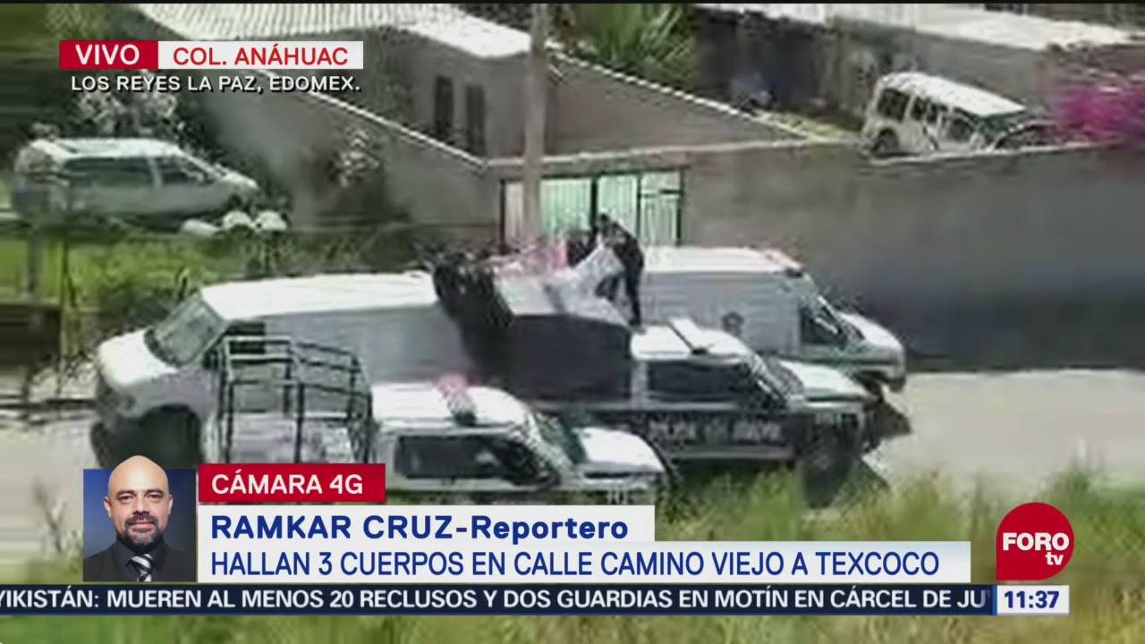 Hallan tres cadáveres en calles de Los Reyes La Paz, Edomex