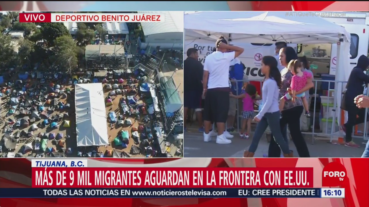 Más de 9 mil migrantes permanecen en frontera de México y EU