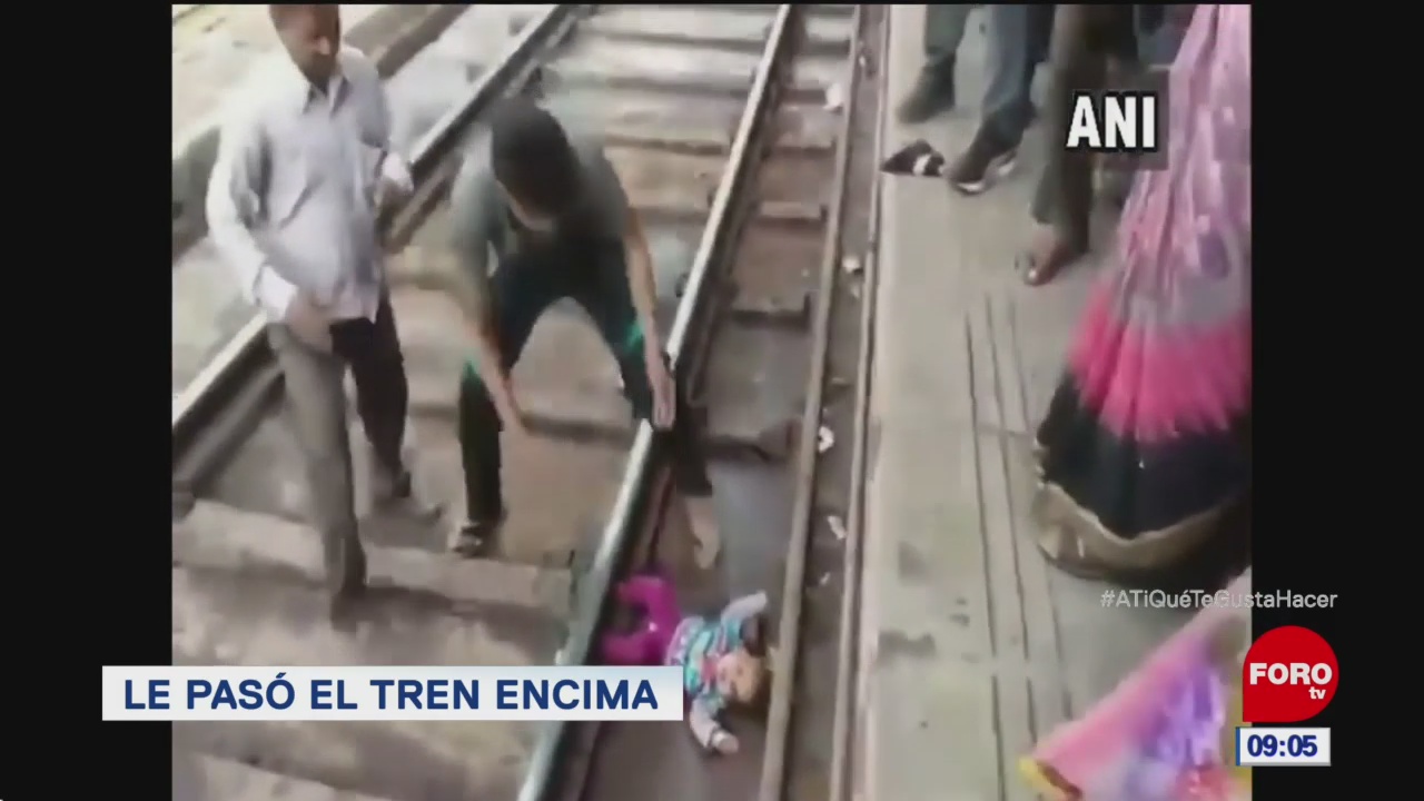 Un bebé sale ileso después de que la pasara tren en India
