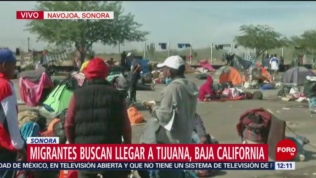 Miembros de la caravana migrante se encuentran varados en Sonora