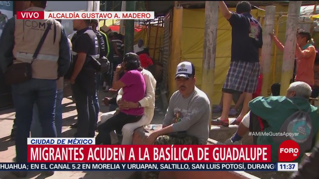 Migrantes acuden a la Basílica de Guadalupe, CDMX