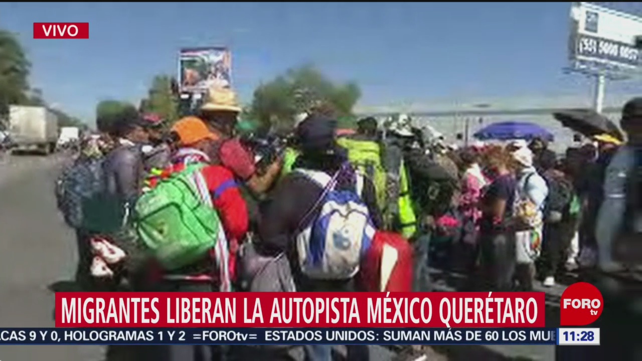 Migrantes liberan la autopista México-Querétaro, alcanzan acuerdo con autoridades