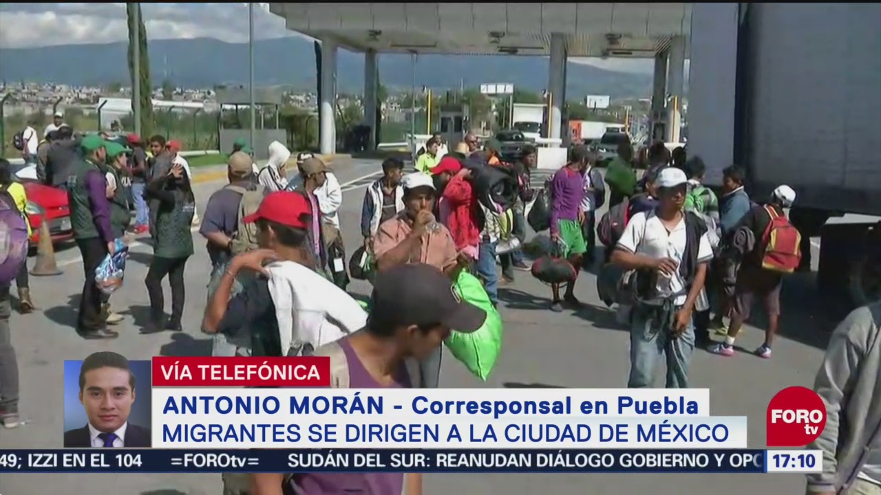Migrantes pasarán la noche en Puebla
