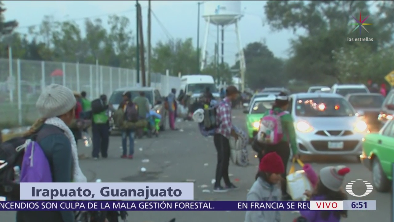 Migrantes salen de Irapuato, Guanajuato, hacia Guadalajara