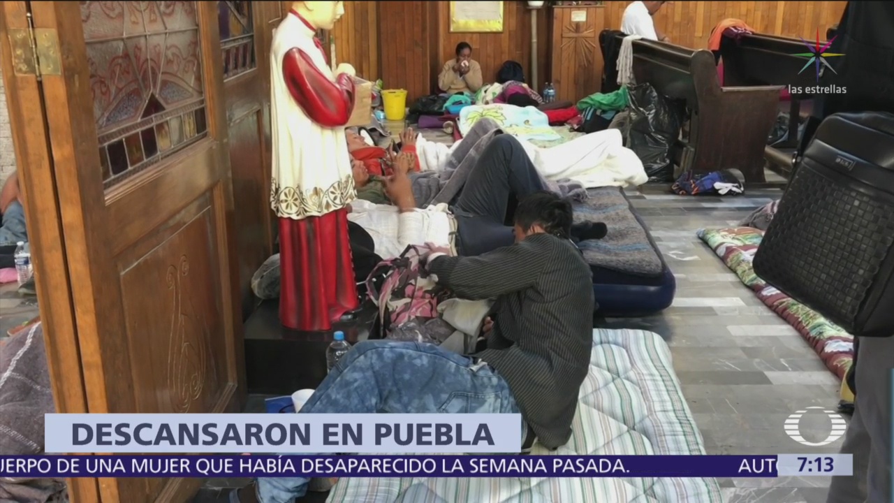 Mil 700 migrantes de la caravana de Centroamérica llegan a Puebla