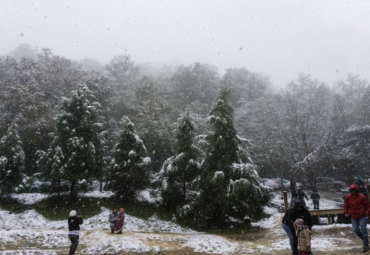 El invierno llegó a Nuevo León; primera nevada sorprende a los habitantes