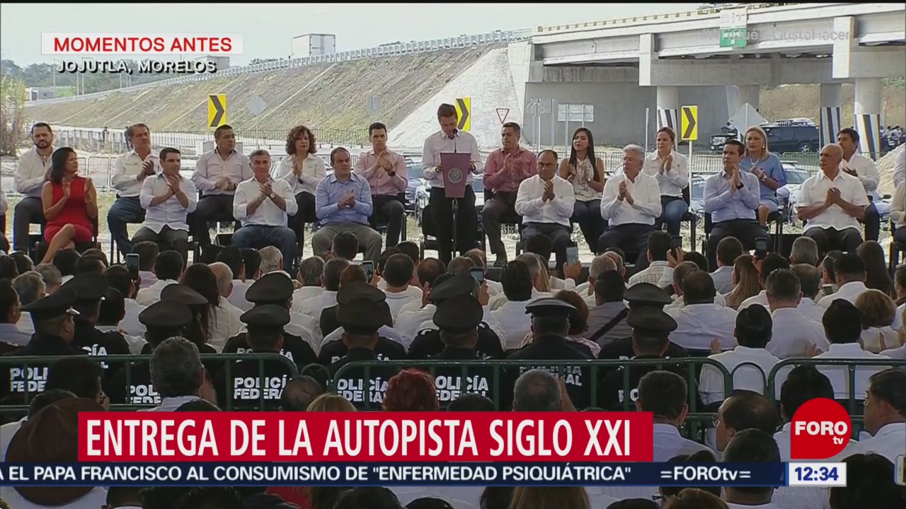 Peña Nieto entrega la autopista Siglo XXI, en Morelos
