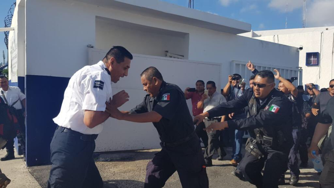 Detienen a policías de Cancún sospechosos de desalojo violento