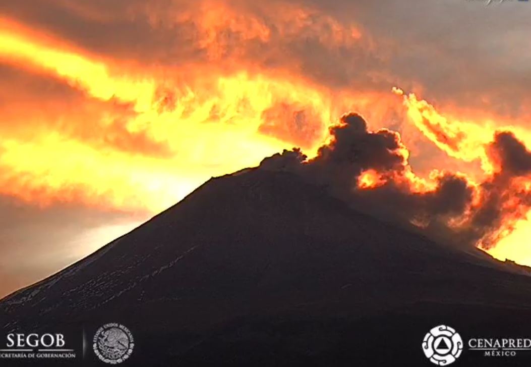 Volcán Popocatépetl registra 68 exhalaciones este domingo