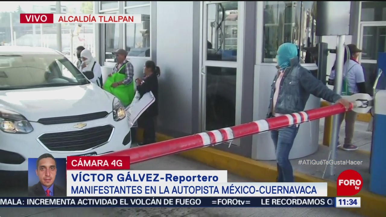 Manifestantes toman caseta de la autopista México-Cuernavaca