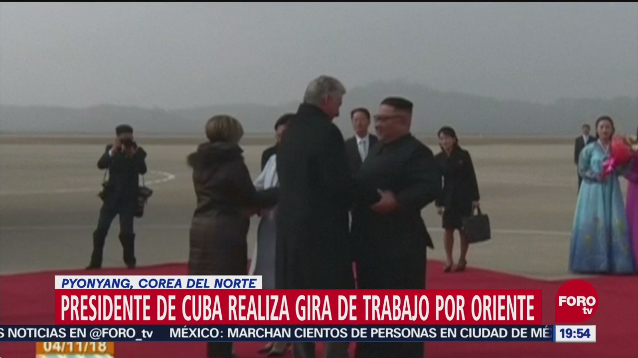 Presidente de Cuba llega a Pyonyang