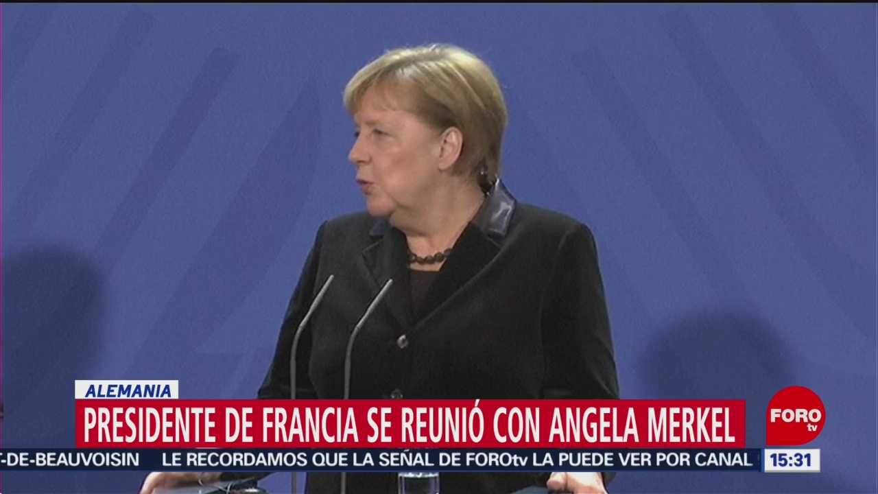 Presidente De Francia Reunión Ángela Merkel Fráncfort, Alemania Presidente Francés, Emmanuel Macron Canciller Alemana, Angela Merkel