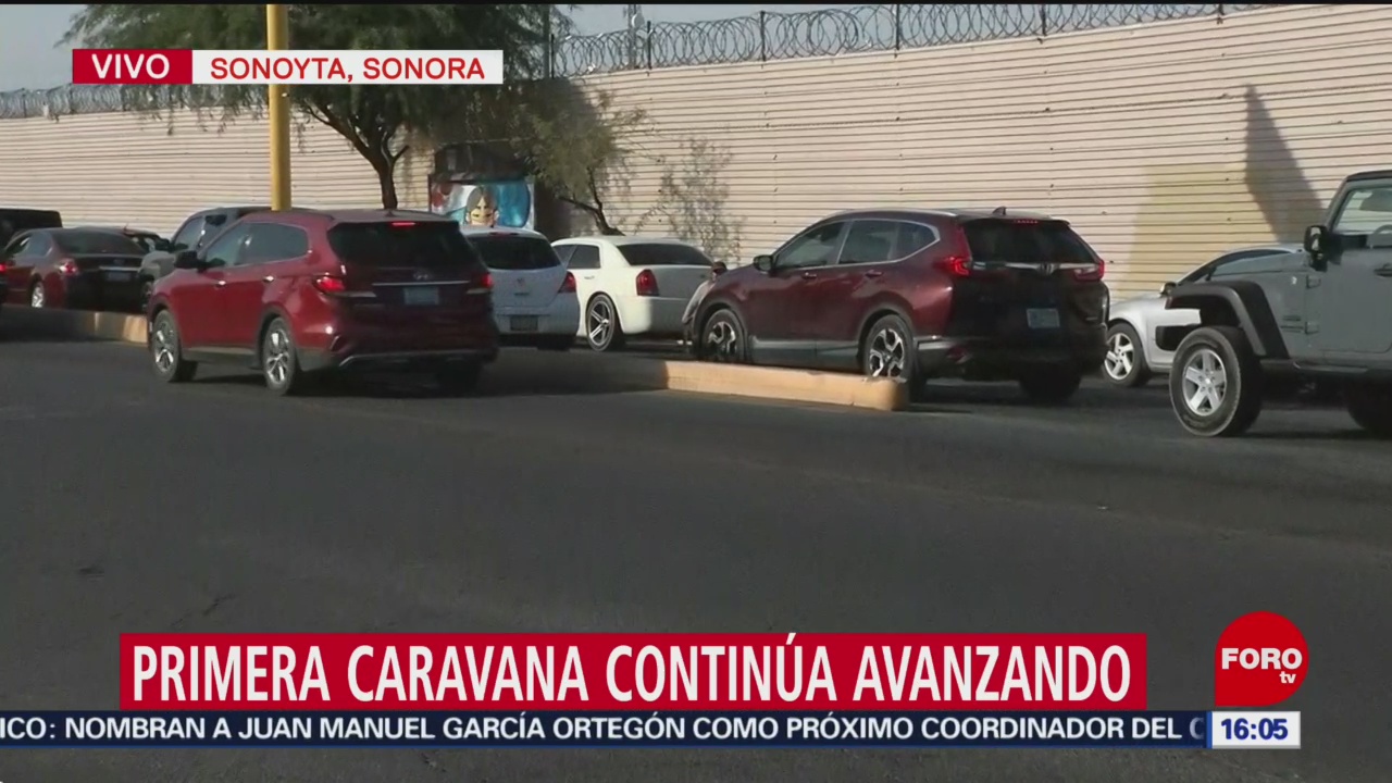 Primera caravana de migrantes continúa avanzando en Sonora